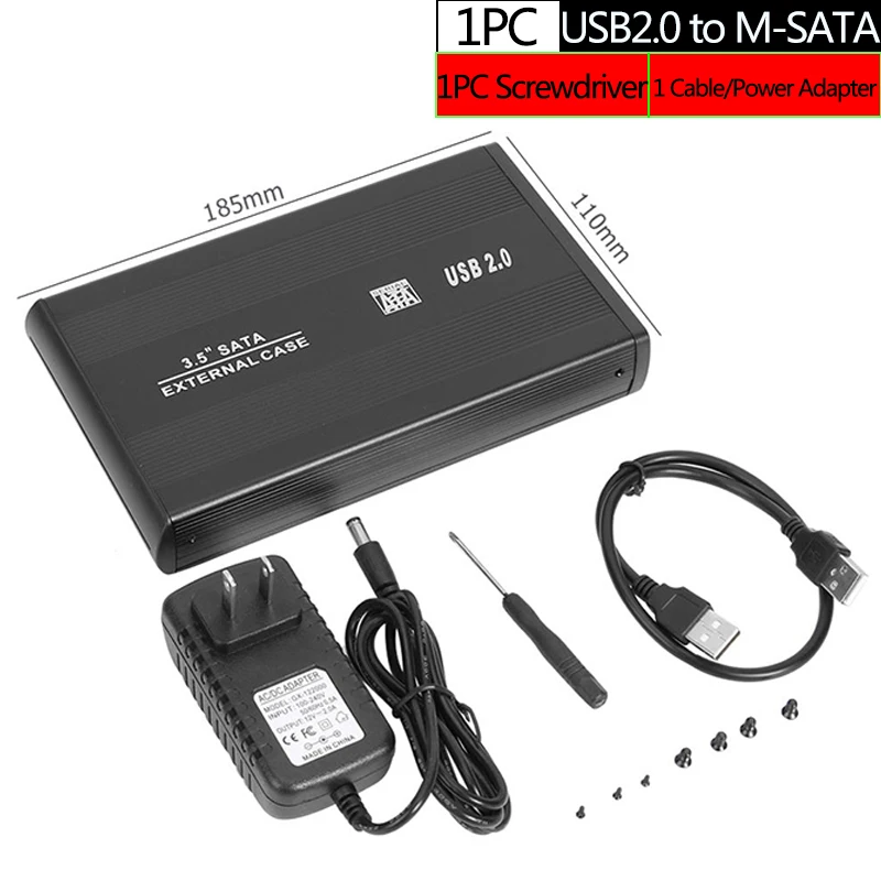 3.5INCH USB2.0 USB2.0 USB 3,0 на SATA порт чехол для SSD, HDD 3,5 дюймов 5 Гбит/с алюминиевый корпус для жесткого диска, скорость передачи данных до 5 Гбит/с - Color: 3.5INCH USB2.0