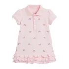 Летнее Хлопковое платье для девочек 2-7 лет