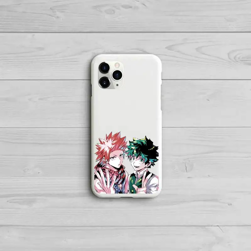 

My Hero Academia deku bakugou Boku Phone Case Candy Color White for iPhone 11 pro XS MAX 8 7 6 6S Plus X 5S SE 2020 XR