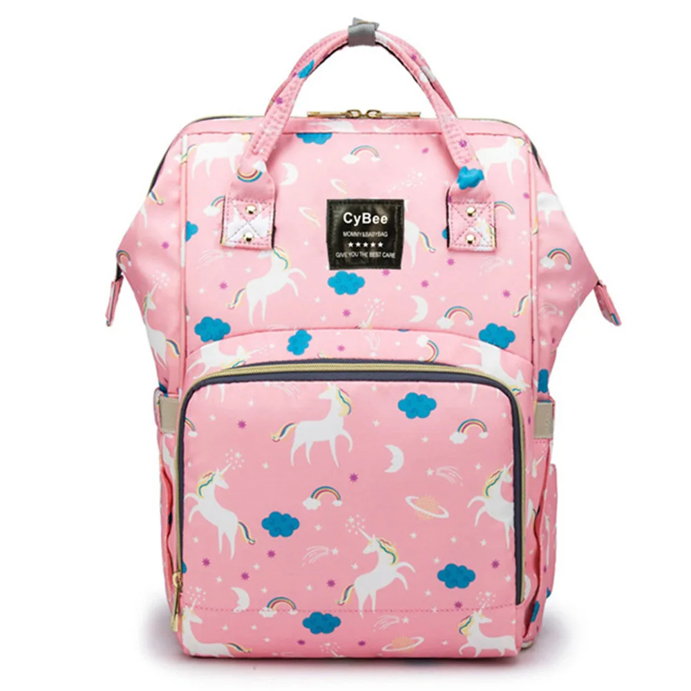 88 Waterproof Diaper Bag Backpack Luiertas Multi-Function Large Capacity Travel Backpack Nappy Bag Unicorn Print Baby Bag for Mommy - Цвет: 88