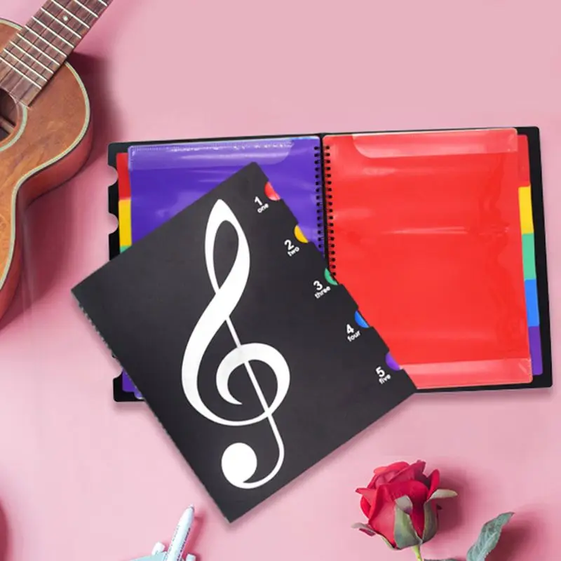 

G92E Creative A4 Music Book Folders Piano Multi Function Score Practical File Holder