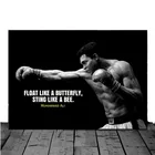 С изображением Мохаммеда Али и цитатой мотивационные художественная стена с цитатой фотографии холст картины Nordic вдохновляющие спортивный Плакаты Куадрос Печать на холсте домашний декор