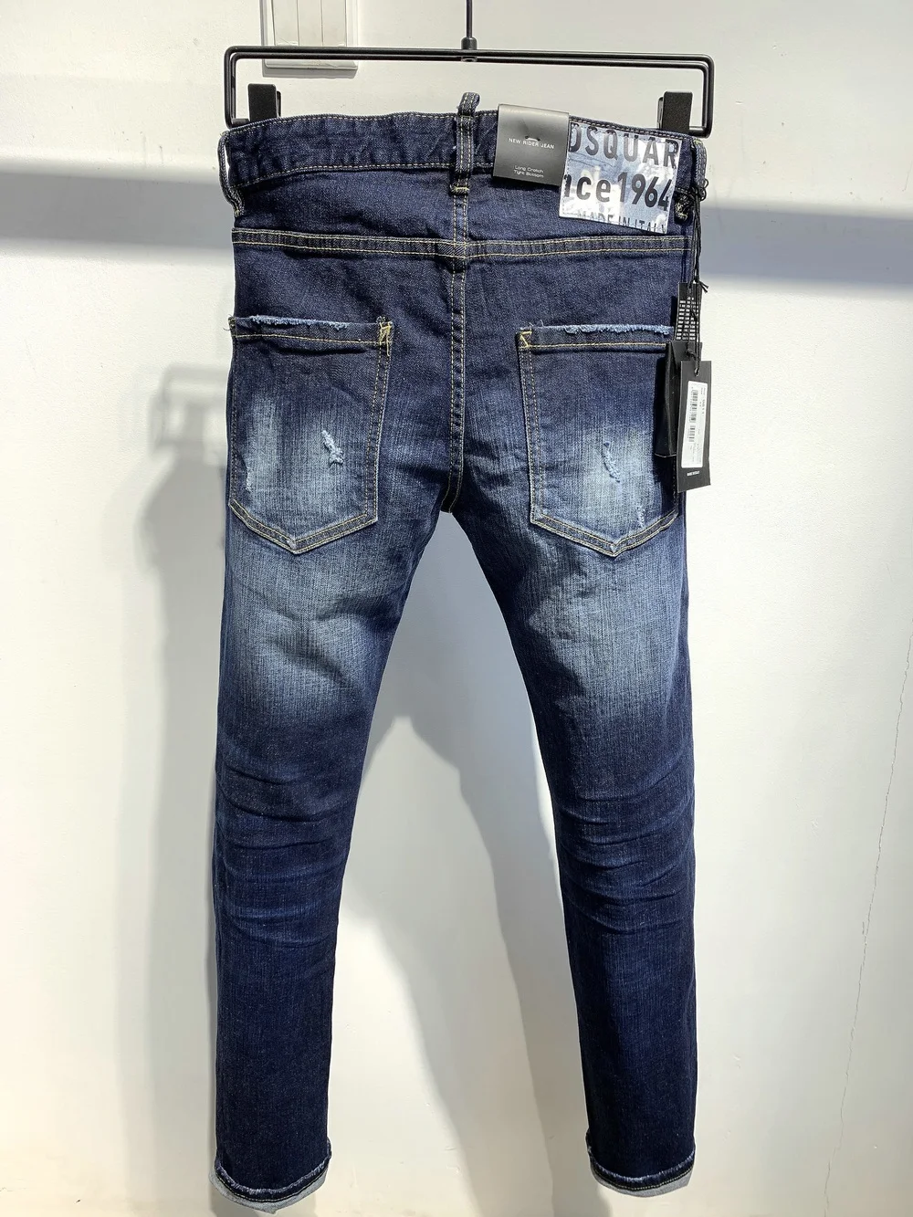 New DSQUARED2 Men's/Women's Ripped Jeans, Fashion Washed Frayed , Made Old Stretch Pants