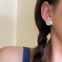 s925 needle fashion jewelry girl cute earrings delicate design asymmetrical heart sun moon stud earrings for girl lady gifts