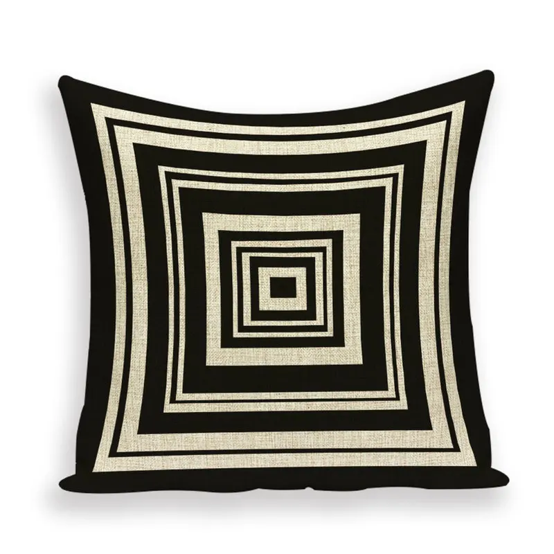 Наволочка в геометрическую полоску современный простой черный клетчатый