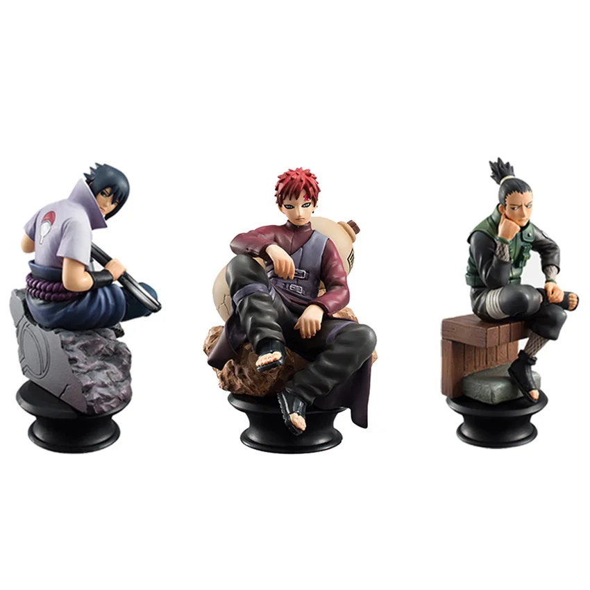 Figuras de acción coleccionables de PVC, figuritas de Naruto, Kakashi Shikamaru Sasuke, Manga, 6 unids/set por juego