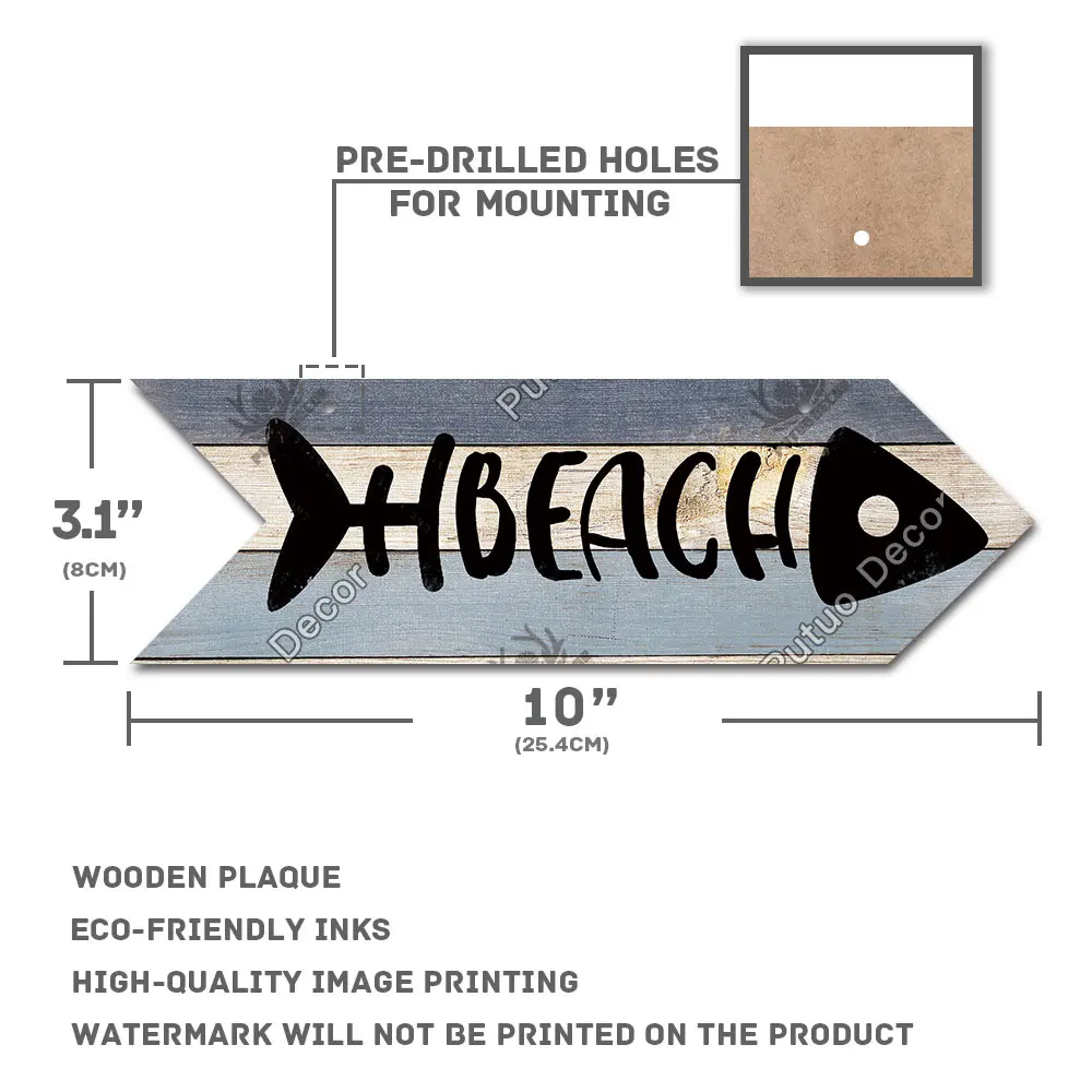 Деревянная настенная табличка Putuo настенное украшение с изображением пляжной