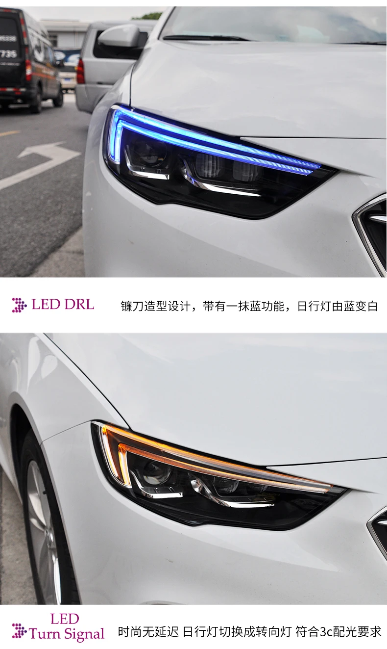 DY_L Автомобиль Стайлинг корпус передней фары для Buick Регал фары Регал светодиодный фары DRL Объектив Двойной Луч Биксенон HID