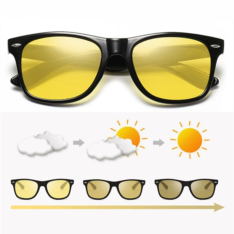 

SUMONDY All-weather Polarized Photochromic Rivet Sunglasses Women Men Day And Night Dual-purpose Driving Optics Spectacles SU54