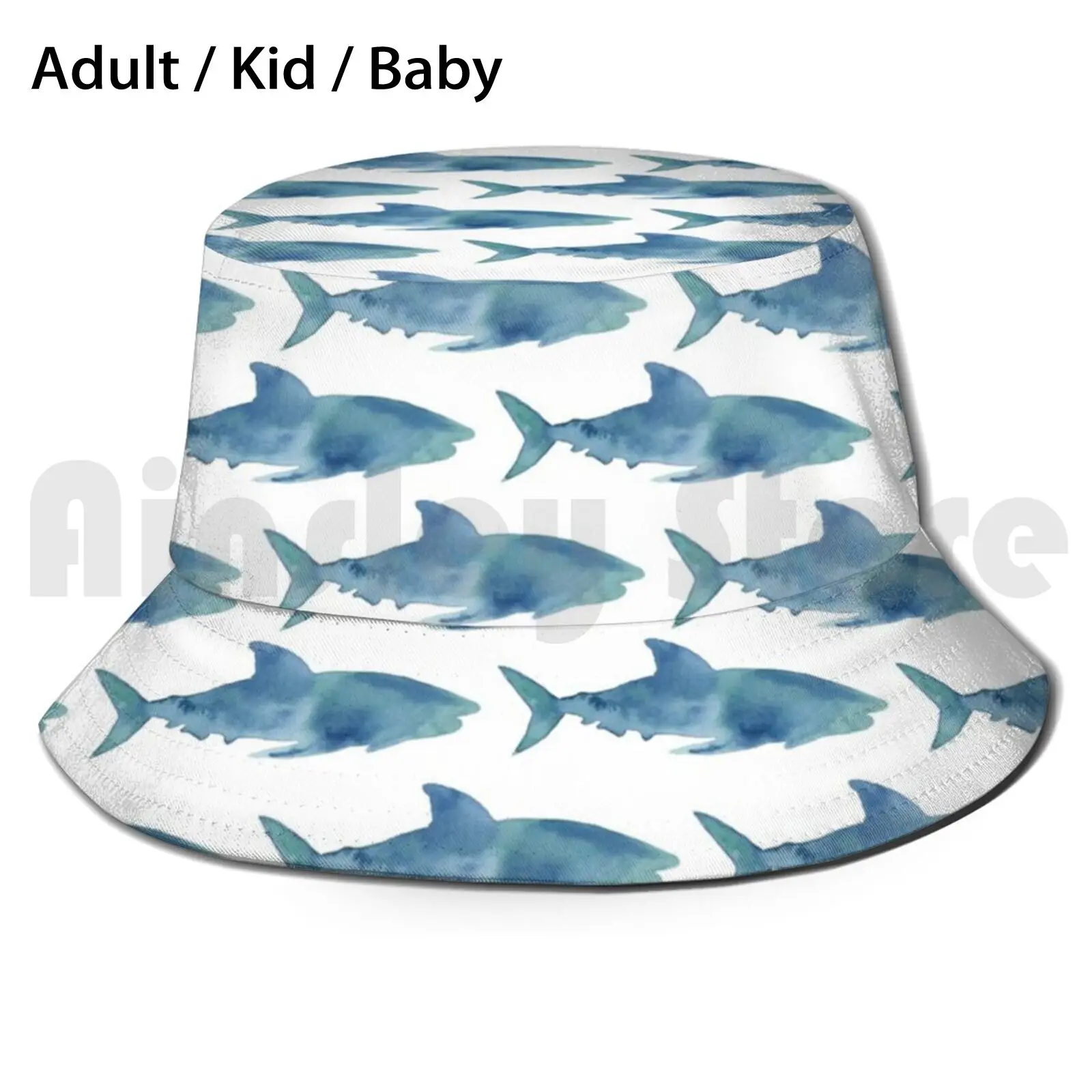

Солнцезащитная шляпа Shark 2456 Панама Акварельная акула