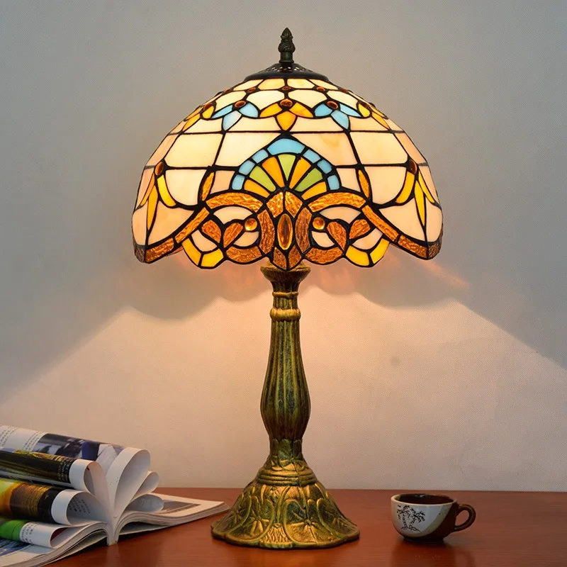 

European Creative Tiffany Stained Glass Lamp For Bedroom Glass Lighting Of Bar And Club Bed Room Decoration