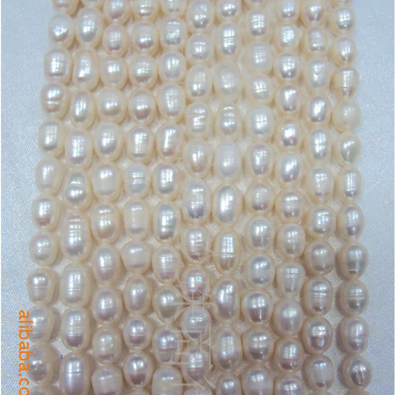 

Artificial farming Real Pearl Necklace Wholesale Freshwater Pearl Necklace 5-6mm Hidden White Ribbon Beige jewelry for women