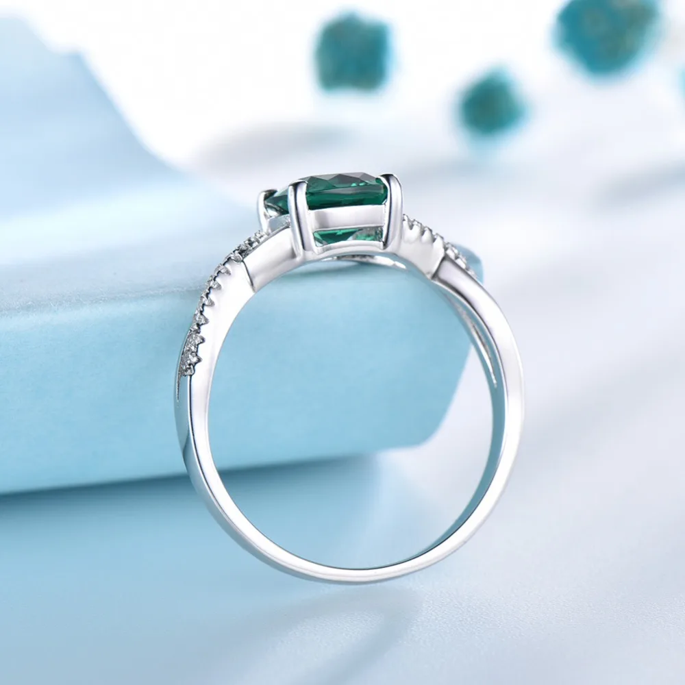 ORSA JEWELS изысканное кольцо из стерлингового серебра 925 пробы женское Изумрудное кольцо с квадратным вырезом спиральное кольцо в форме волны юбилей ювелирные изделия VSR20