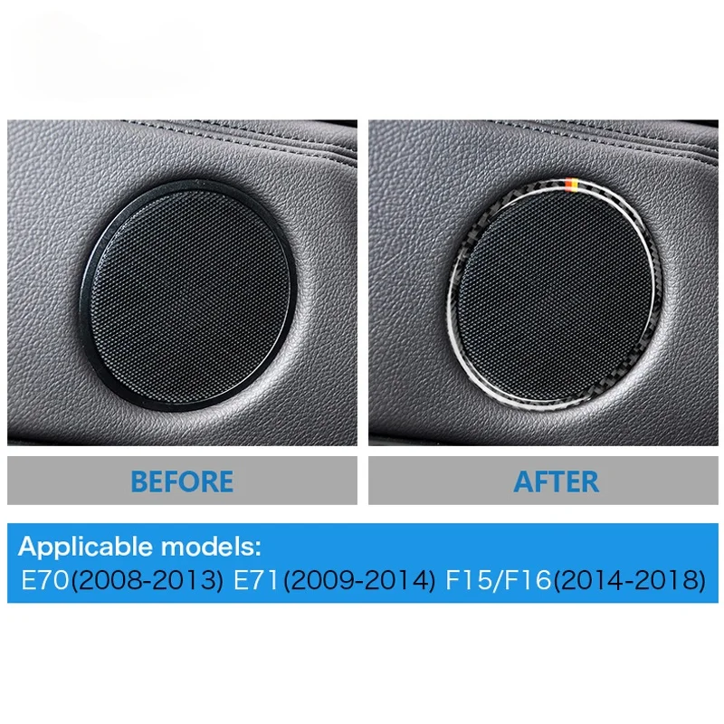 

Airspeed Carbon Fiber Car Door Audio Speakers Cover Trim Stickers for BMW X5 X6 E70 E71 F15 F16 Accessories Interior Decorations