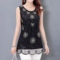 summer new style tank tops lace patchwork ladies sleeveless tops