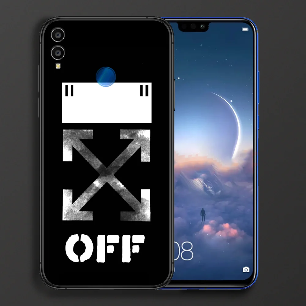

Off Ow Luxury brand whites Phone case For Huawei Honor 6A 7A 7C 8 8A 8X 9 9X 10 10i 20 Lite Pro Play black prime fashion shell