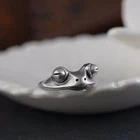Винтаж Цвет: старое серебро лягушка кольцо на палец для обручального кольца для Для женщин мужчин изменение размера открытие кольцо художественный дизайн унисекс массивные кольца Подарки