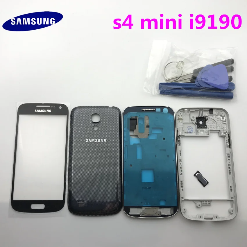 Запасные части для samsung galaxy s4 mini I9190 I9195 корпус полный комплект крышка чехол