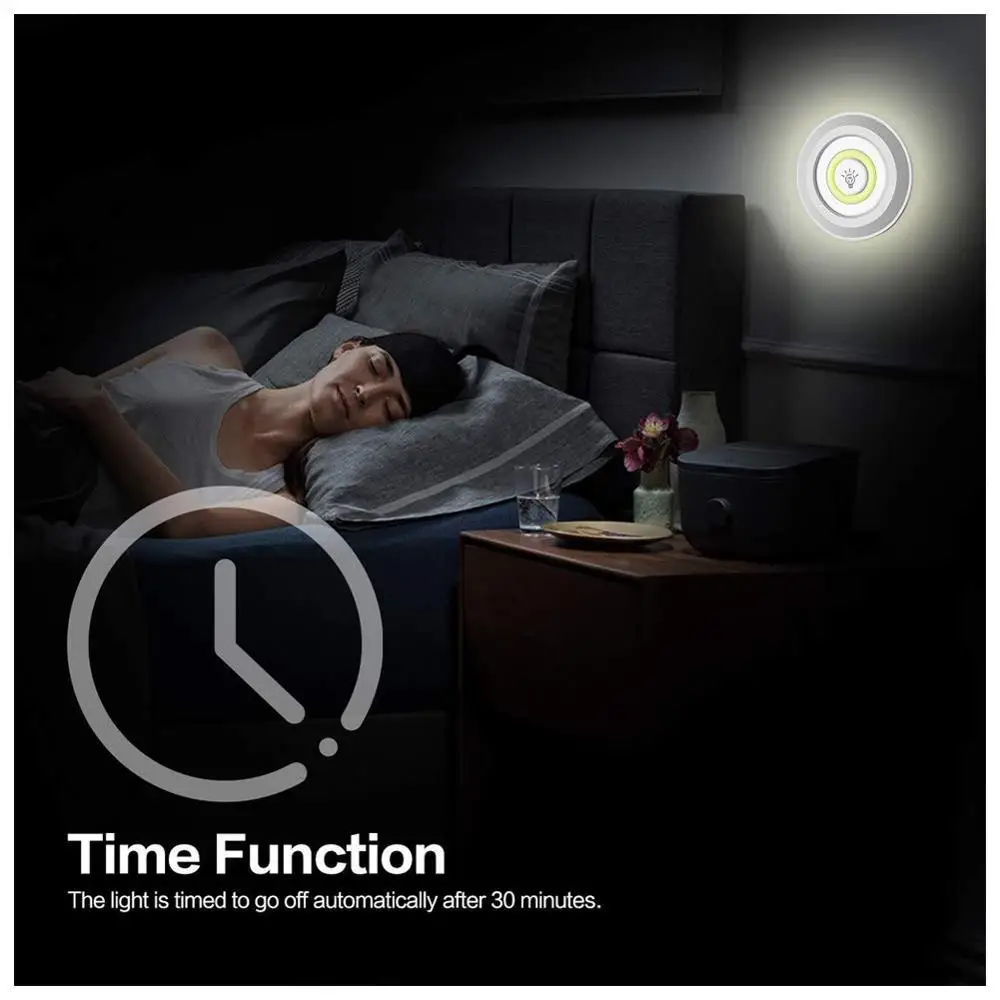 

3W Cob Under Light LED wireless bedroom light with remote dimmable wardrobe night cabinet light closet kitchen lighting