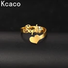 Индивидуальное двойное кольцо с именем из нержавеющей стали Регулируемые свадебные золотые кольца для пар мужской индивидуальный подарок с именем персонализированное