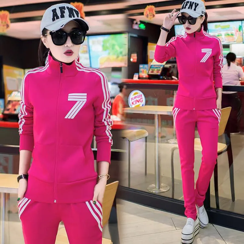 

Autumn new Korean women's fashion casual sports suit two piece BODYSUIT