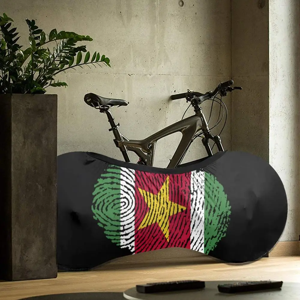 

2020 Suriname Flag Fingerprint outdoor Bike MTB waterproof Bicycle dust cover Custom biking motocross downhil BMX father gift