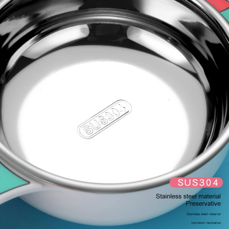 Миска для кормления детей из нержавеющей стали набор посуды в форме мультяшного