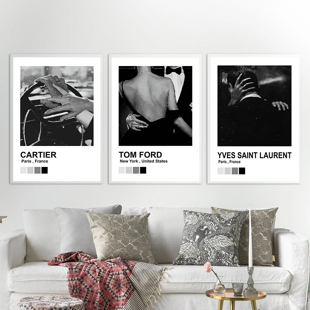 

Luxury Fashion Poster Black and White Vogue Pictures Nordic Modern Home Decoration Bedroom Living Room Wall Art Canvas Painting