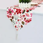 Цветная настольная дорожка, роскошная скатерть с цветочным принтом, льняные скатерти для свадебного торжества Вечерние праздничное украшение