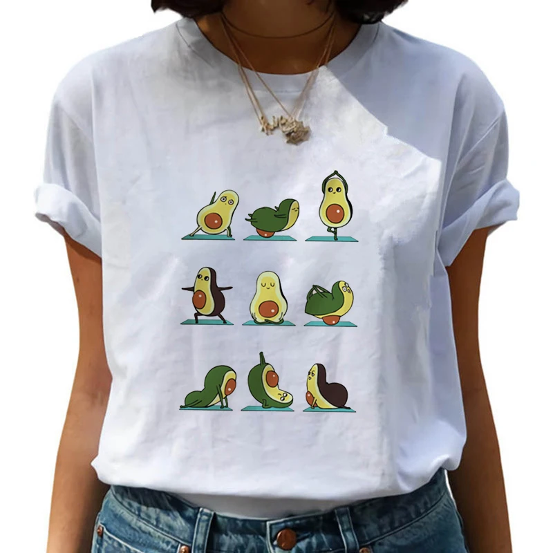 

Avocado Love Print Tshirt Fashion Women T Shirt Harajuku Ulzzang Tops Tee Cartoon Cute Tee Shirts Casual Graphic Female T-shirts