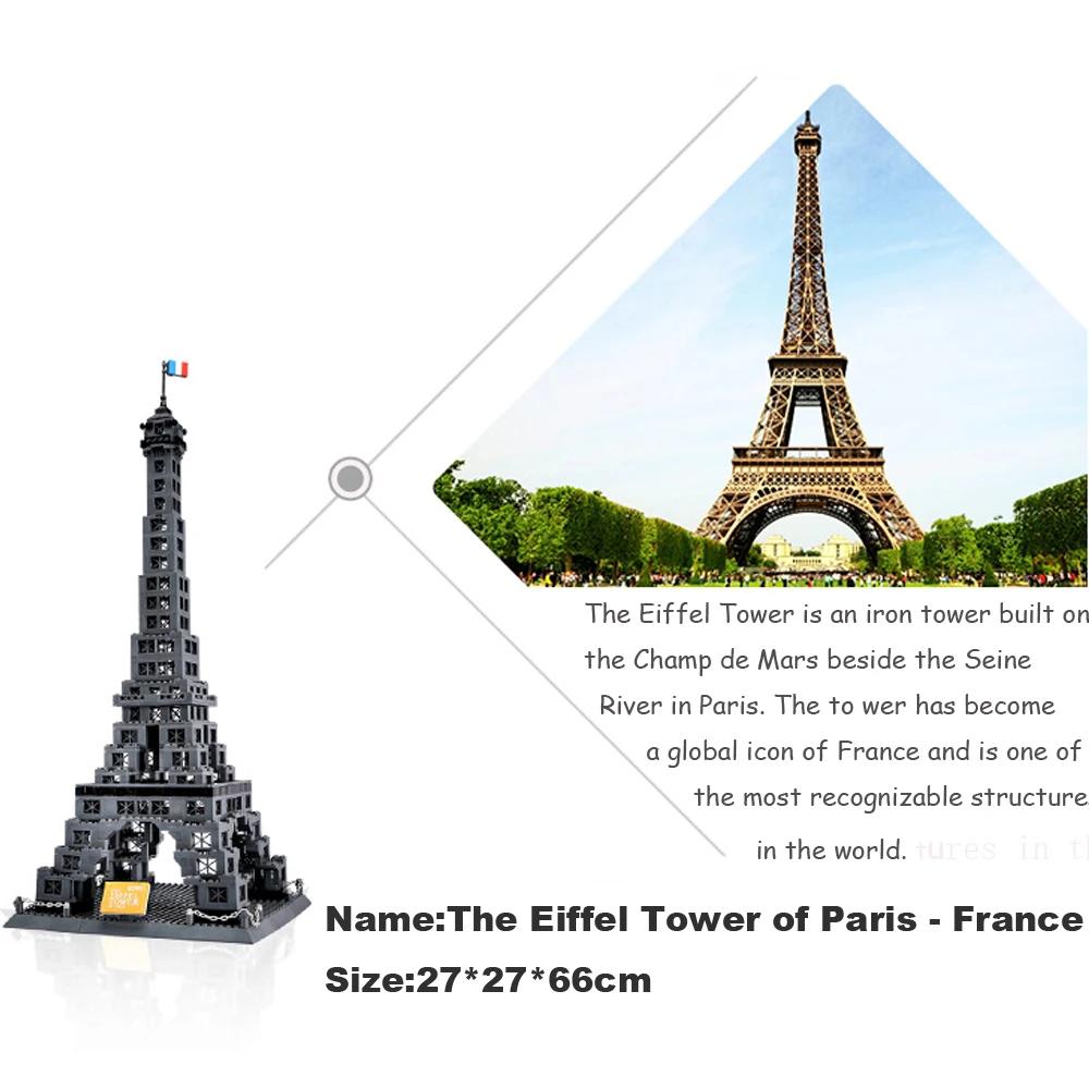 

The Eiffel Tower Building Blocks Model World's Great Architecture Series Famous Building Model Blocks City Diy Bricks Toys