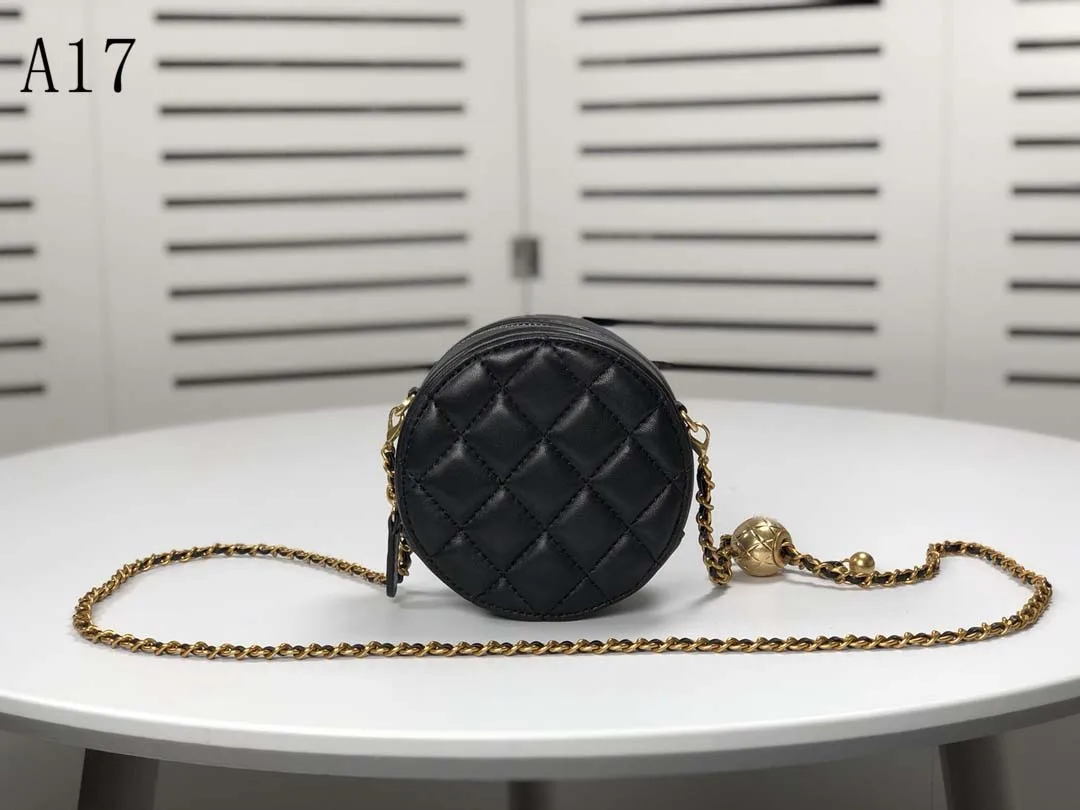 

21 New Luxury Jewelry Ladies Round Mini Shoulder Bag Designer Check Chain Messenger Bag Cosmetic Coin Purse Banquet Bag Handbag