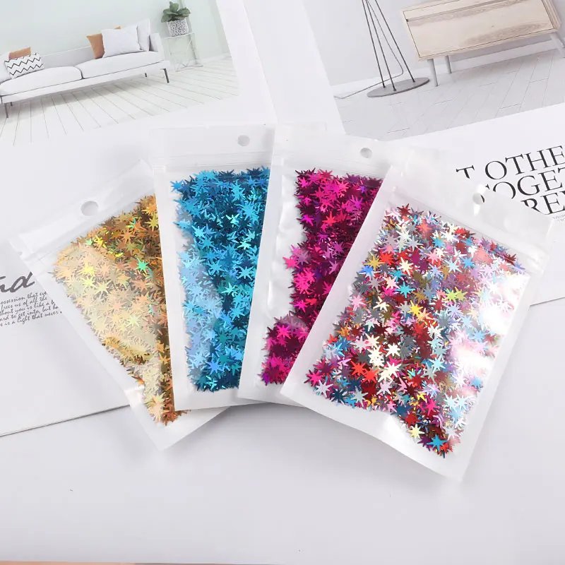 10 г ультратонкие блестки со звездами мм ПЭТ лазерные для ногтевого дизайна DIY