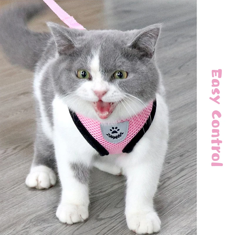 Шлейка-поводок для домашних животных Регулируемый жилет щенков и кошек сетчатая