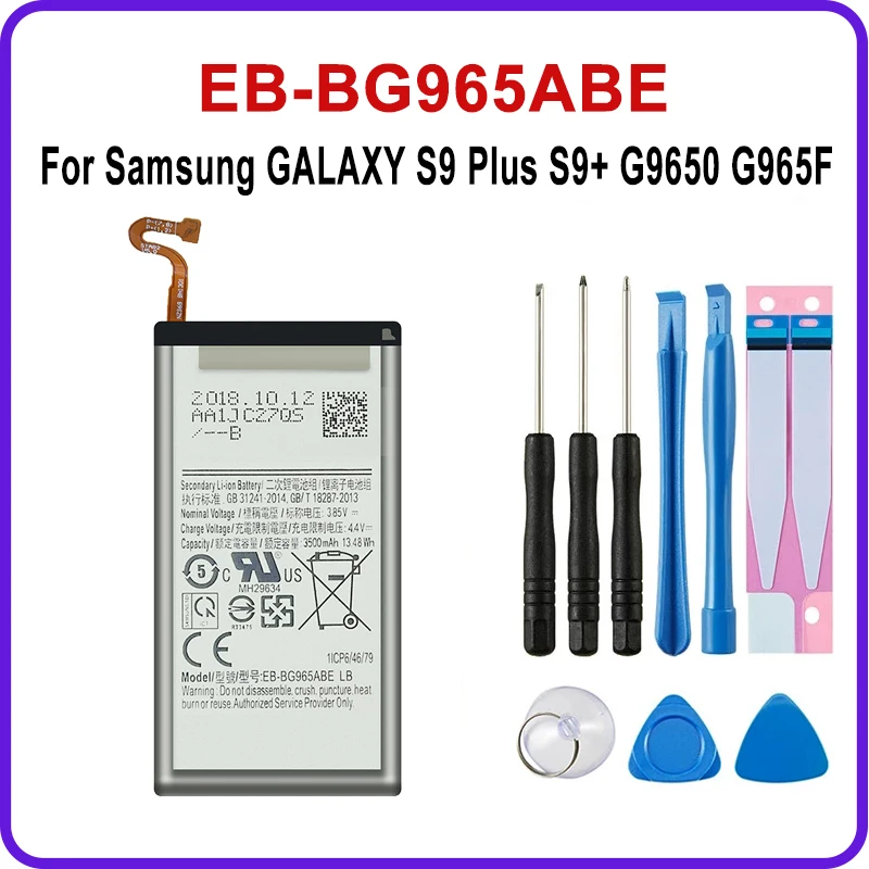

Phone Battery EB-BG965ABE For Samsung GALAXY S9 Plus S9+ G9650 G965F Phone Battery 3000mAh with Free Tools