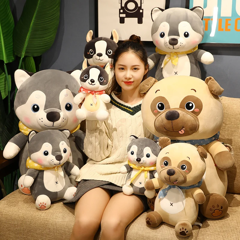 

Kawaii Bulldog Husky Dog Plush Toy Stuffed Soft Animal Cartoon Pillow Lovely Birthday Gift for Kids Baby Creative Home Decor