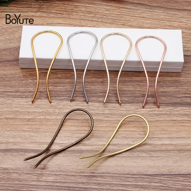 

BoYuTe (5 Pieces/Lot) 100*3MM Metal Brass Arch Hair Fork Hairpin Diy Handmade Hair Accessories Materials Wholesale