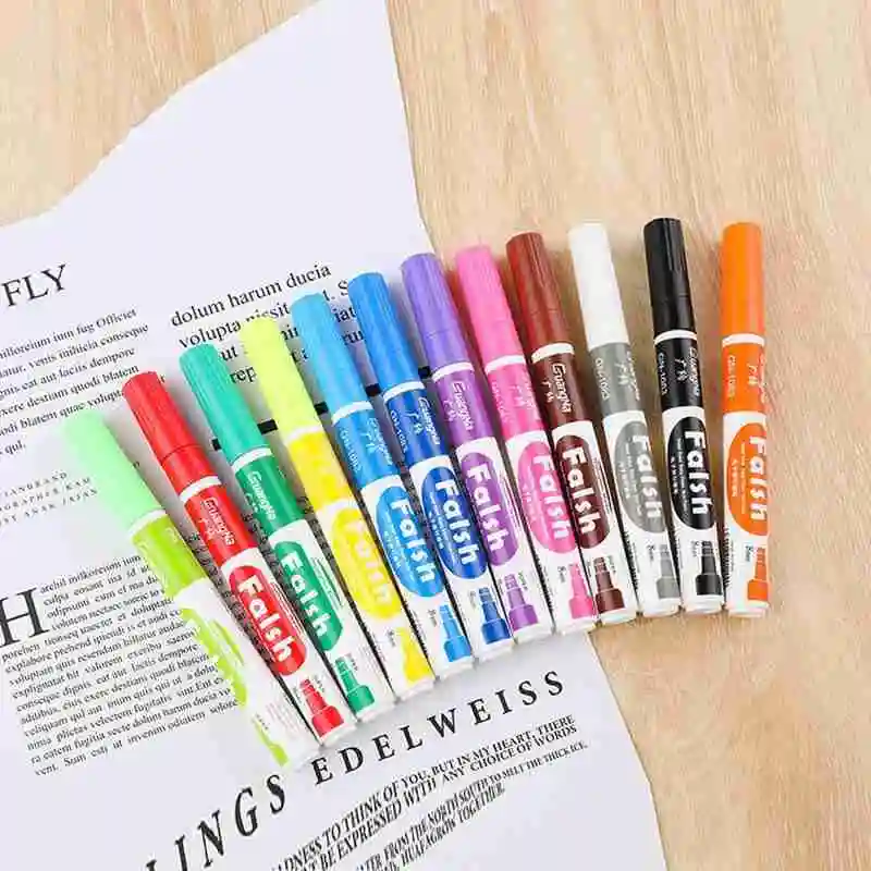 

Hand Erasable Highlighter Highlighter Color Art Painting 8mm Highlighter Highlighter Color 12 Color Pen Blackboard C4A3