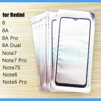10pcslot glass oca lcd front outer lens for xiaomi redmi note 6 7 pro note 7s 8 8a pro dual touch screen panel