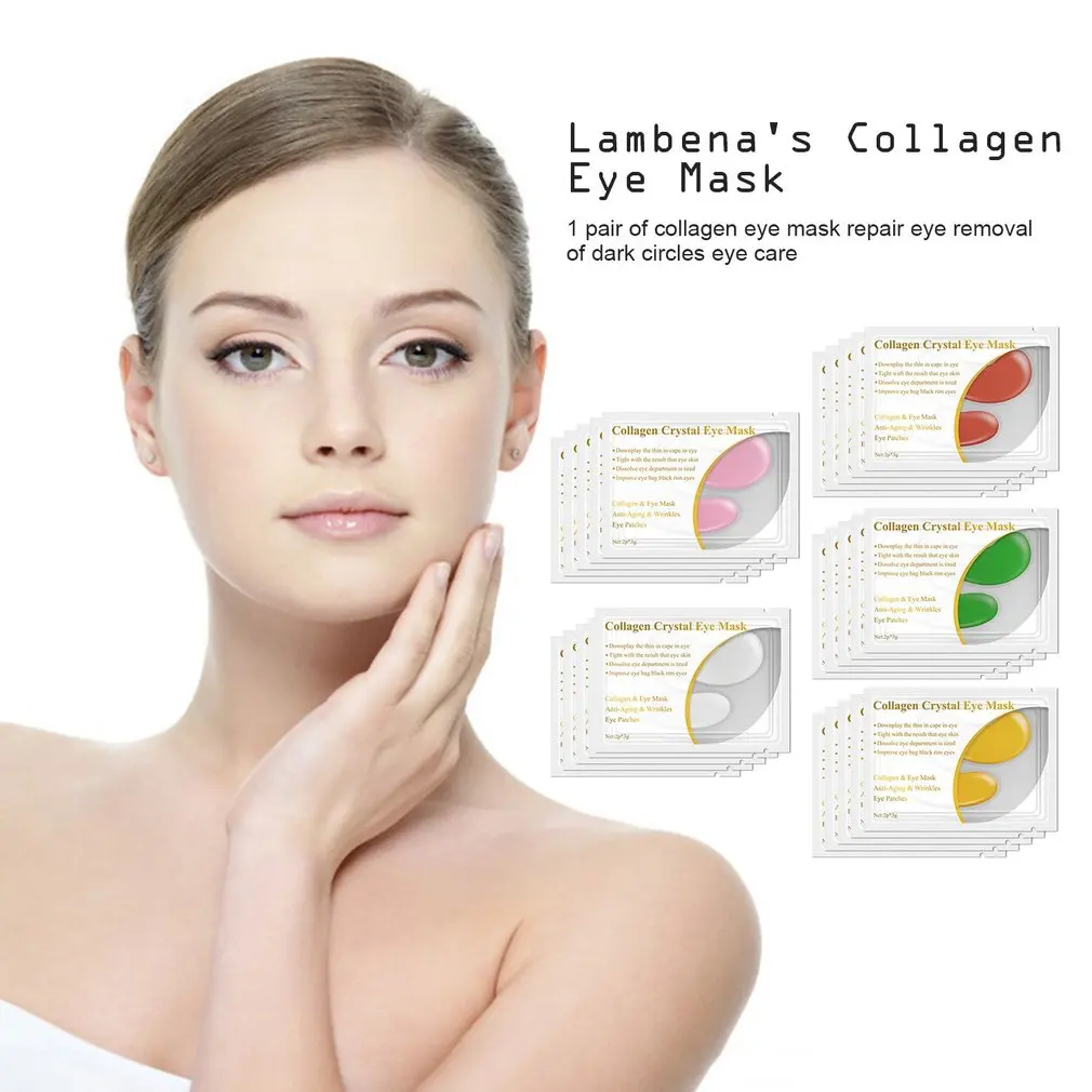 1 пара коллагеновая Белковая маска для глаз патчи удаление темный круг против