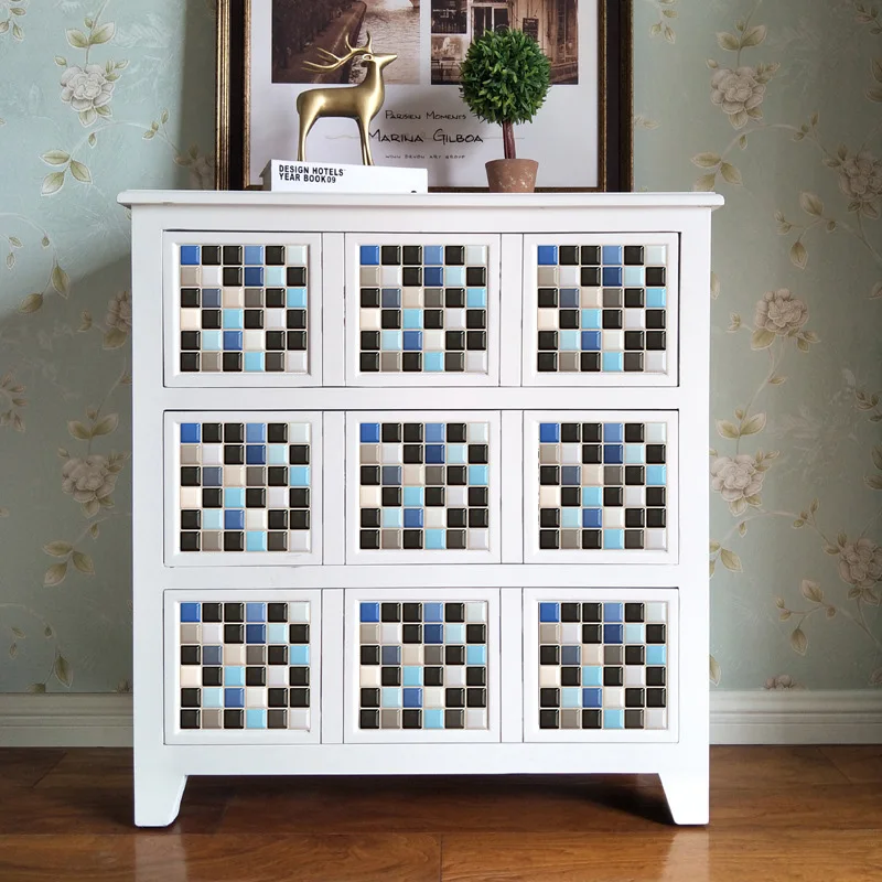 Плоская мозаичная плитка 10 шт. настенная наклейка с принтом 2D переводная Крышка