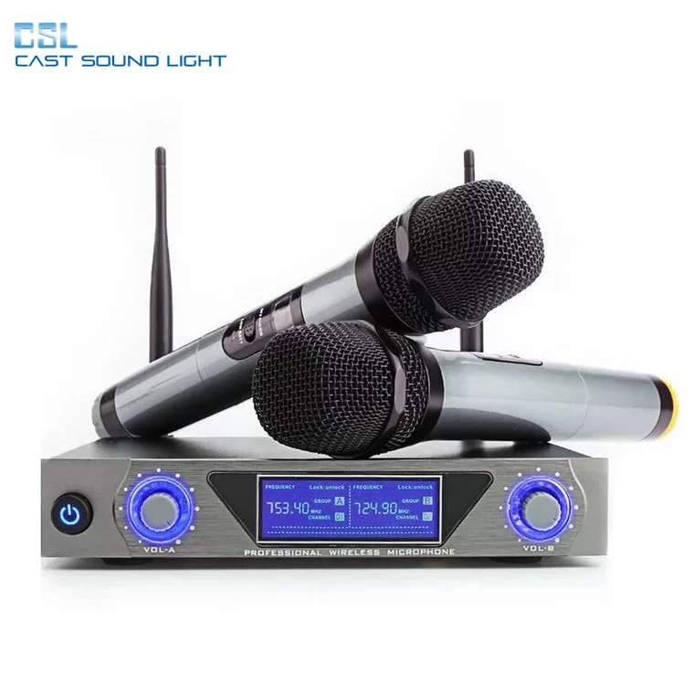 

Недорогой беспроводной ручной микрофон 2CH UHF