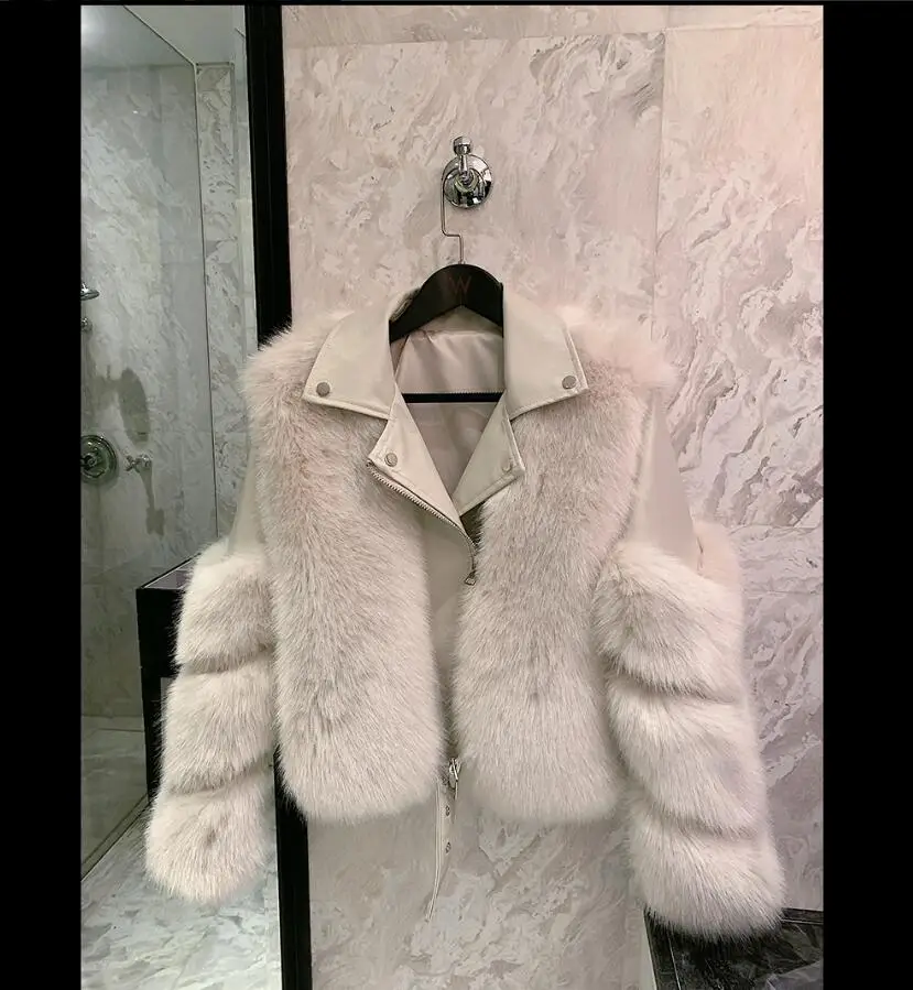 Короткая кожаная мотоциклетная куртка из искусственной кожи женская модная