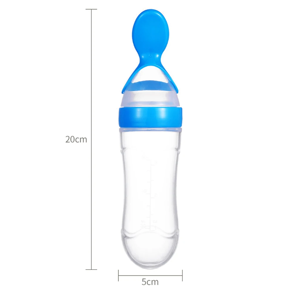 

Squeezing Feeding Bottle Silicone Newborn Baby Training Rice Spoon Infant Cereal Food Supplement Feeder Safe Tableware Tools