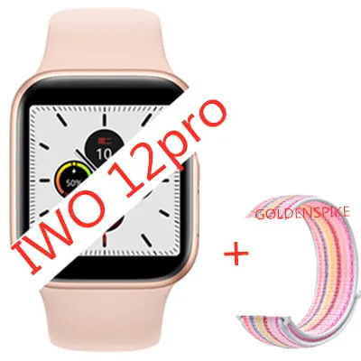 add Nylon strap IWO 12 часы серии 5 1:1 Bluetooth Смарт часы 40 мм 44 мм для apple iPhone 11 pro IOS Android телефон smartwatch человек PK IWO 11/10 - Цвет: add Nylon strap