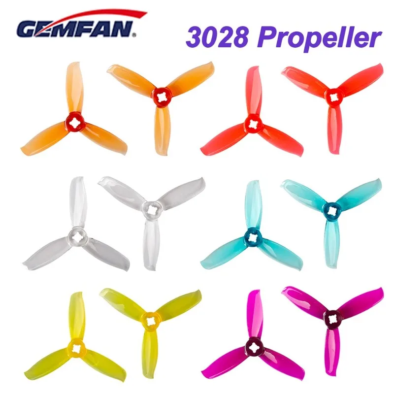 10 пар/20 шт. Gemfan ветрозащитный 3028 пропеллер 3 дюйма PC Blade CW CCW FPV прочный Пропеллер