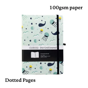 Кит и медузы A5 в точку сетки пуля тетрадь путешествия Блокнот держатель серии Hardcover с Эластичная лента Дневник планировщик