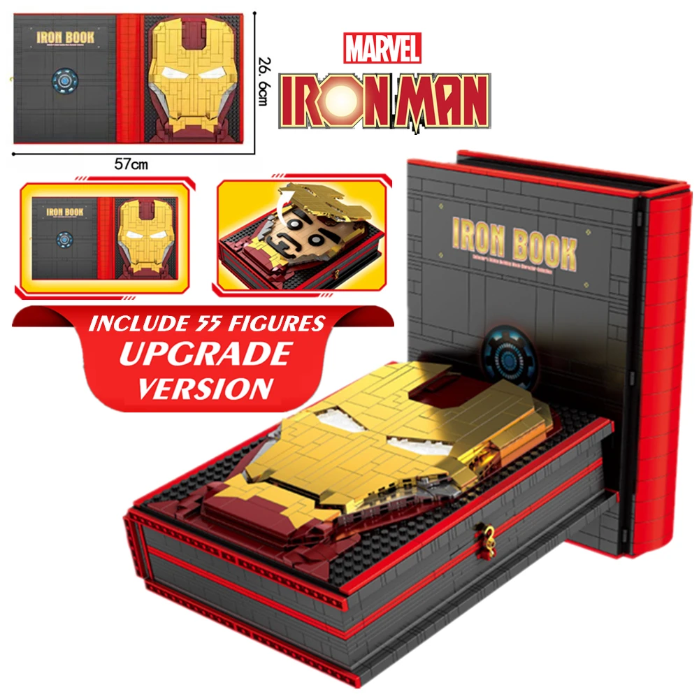New 2600PCS 52 Mini Dolls Marvel Avengers Ironman SpiderMan Heroes Display Book Ideas Figures Building Blocks Bricks Toys Gifts | Игрушки и