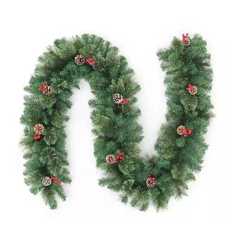 Имитация на Рождество зеленый ротанг стекающаяся гирлянда Рождественская елка