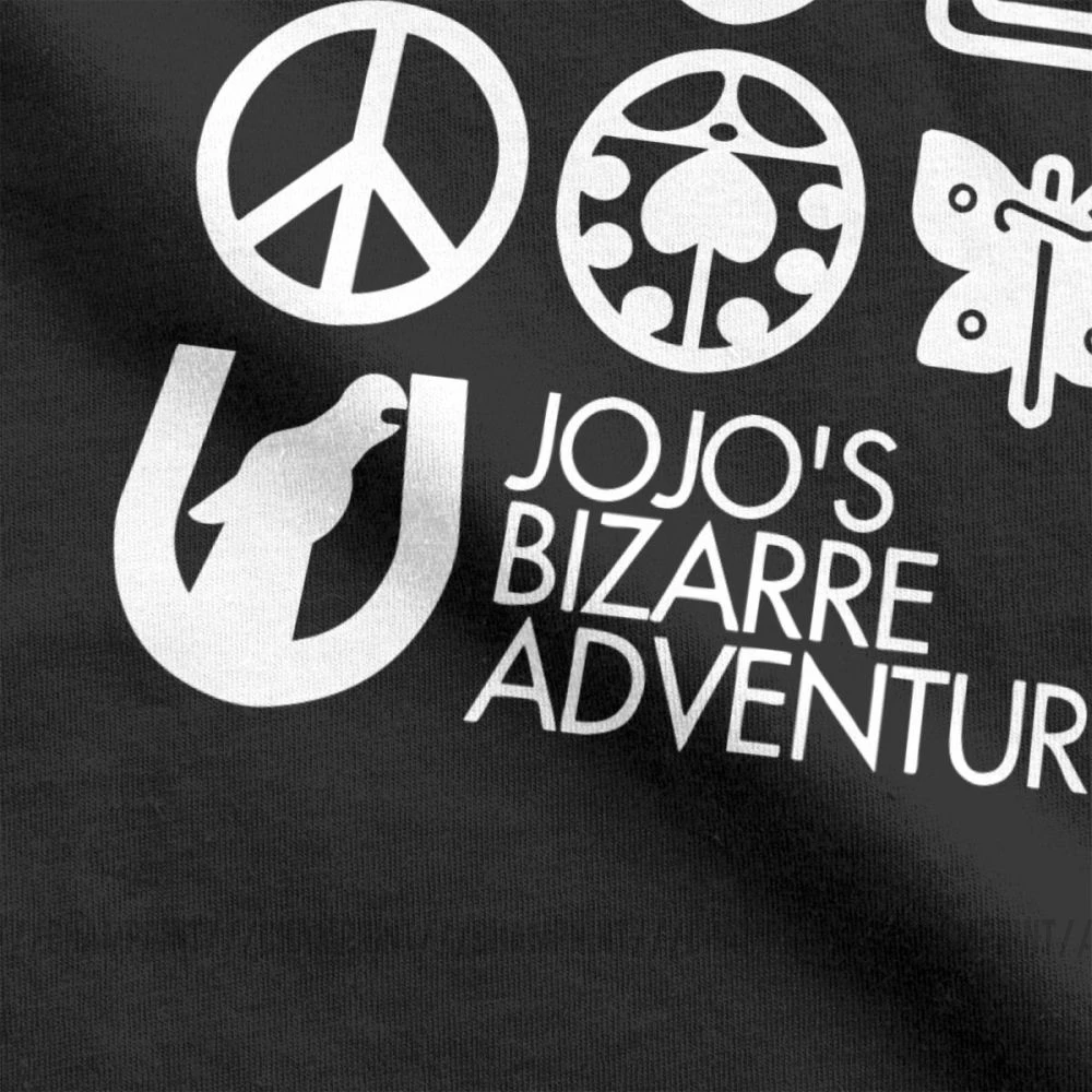 Мужские футболки Jojos Необычные Приключения символы забавная футболка с коротким